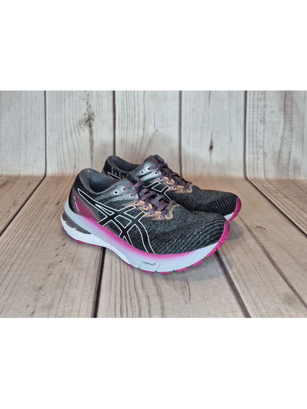 Asics Womens Size 8 GT-2000 10 Running Shoes Gray Fabric Lace-Up Sneakers